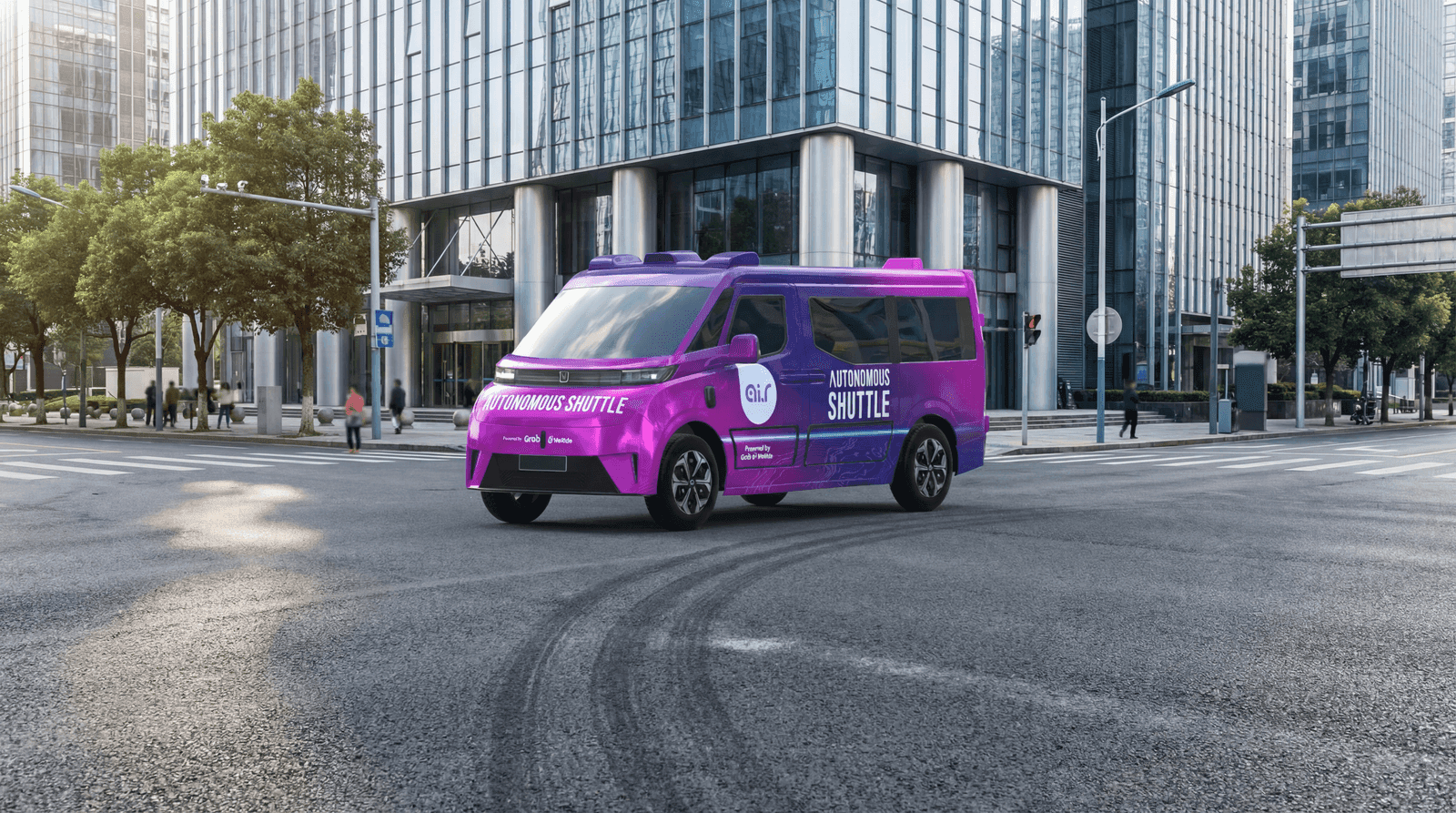 Ai.R autonomous shuttle on the street